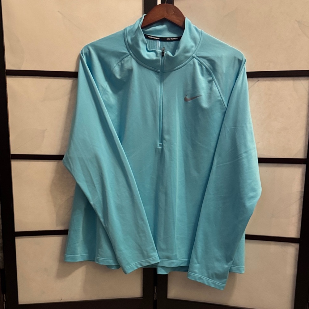 Nike Dri-Fit Women’s Light Blue Quarter-Zip Long Sleeve Shirt